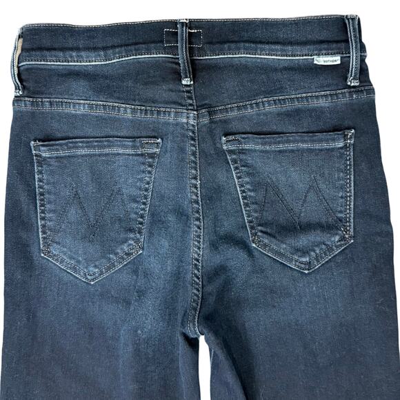 Mother The Stunner Zip Two Step Fray Last Call Dark Wash Skinny Jeans size 25 - Picture 10 of 14